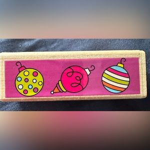 Hampton Art Rubber Stamp Christmas Ornaments Mounted 1” x 3”